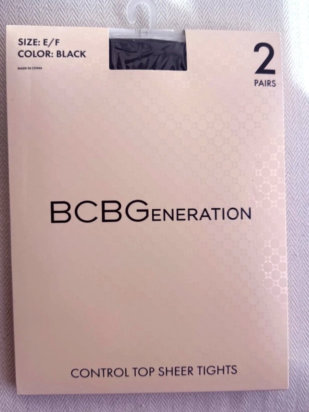 BCB Generation Women's Control Top Sheer Tights 2 Pairs Black Size E/F NWT